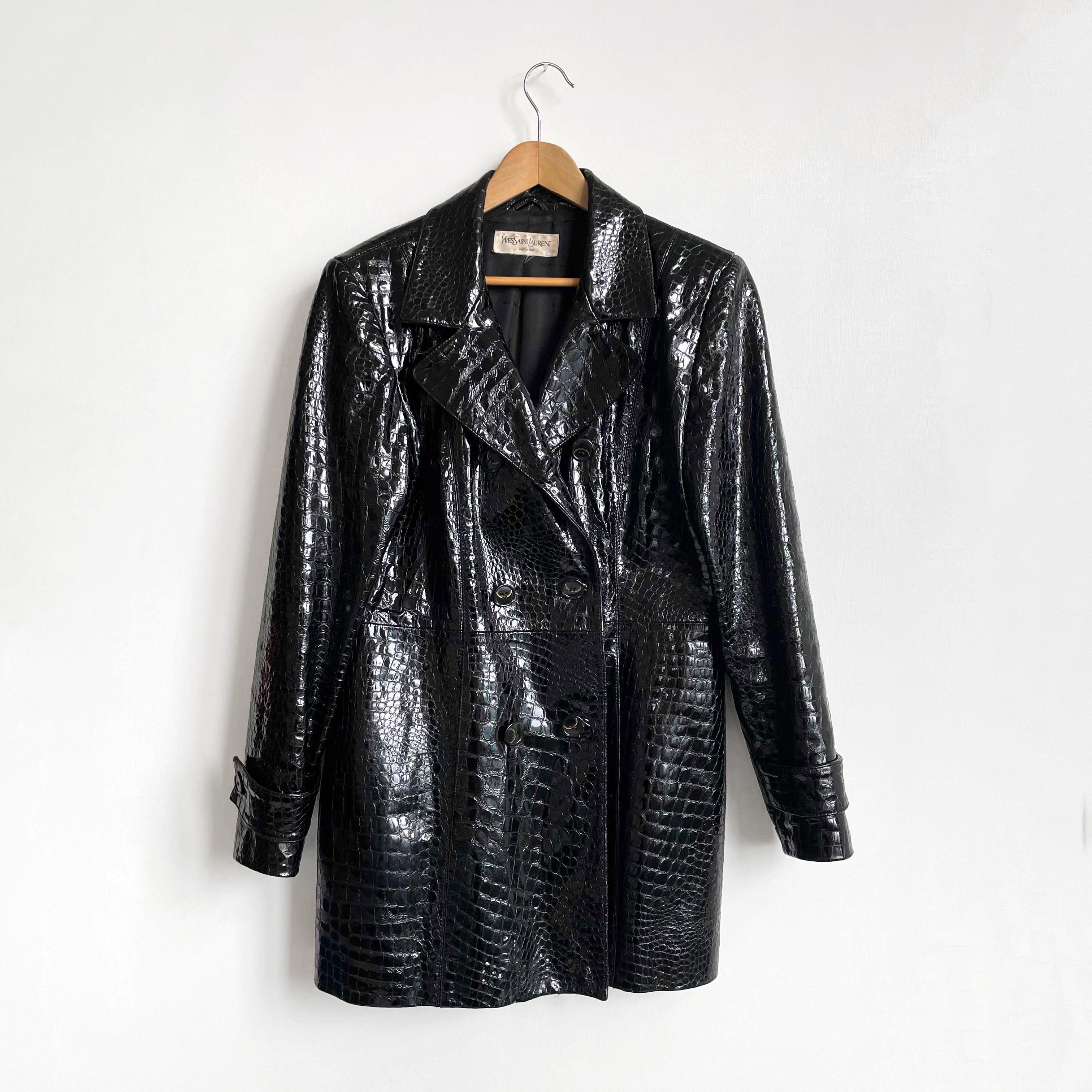 YSL イヴサンローラン ヴィンテージ ジャケット S ブラック イヴ サンローラン 1990's ヴィンテージ YSLロゴ 中綿ジャケット