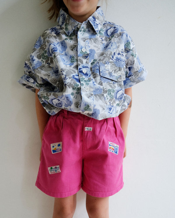 Vintage Denim Pretty Things Pink Shorts With Elastic Waist