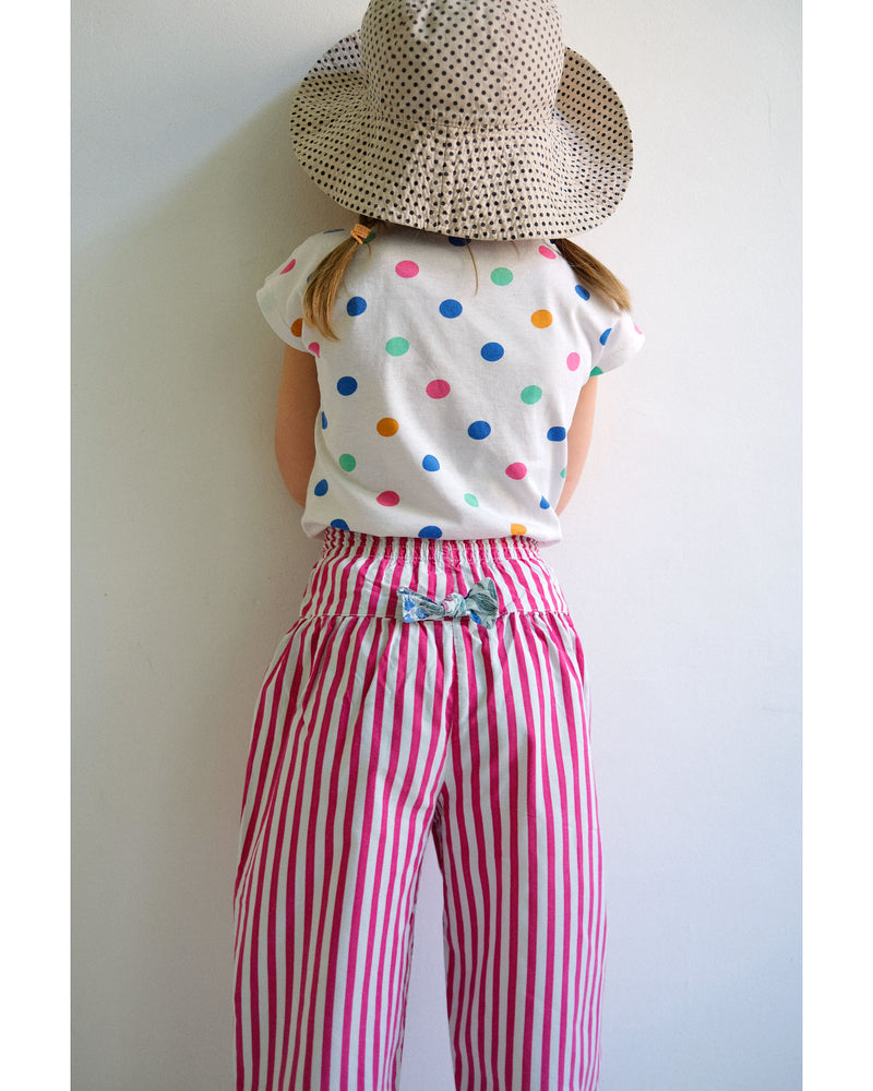 Vintage Striped Cotton Bow Trousers