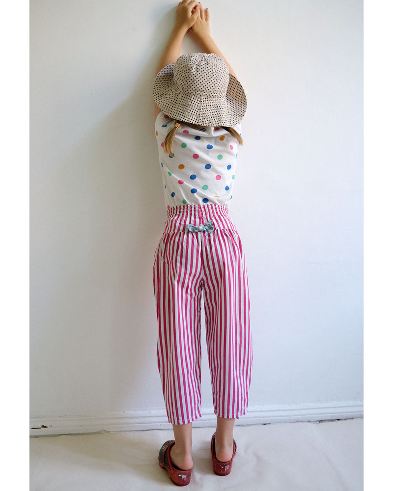 Vintage Striped Cotton Bow Trousers