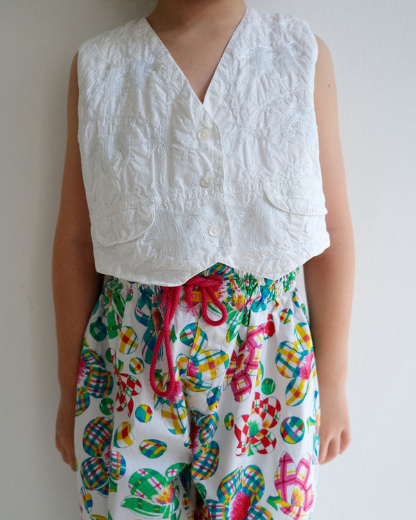 Vintage Oilily Heavily Embroidered Cotton Vest