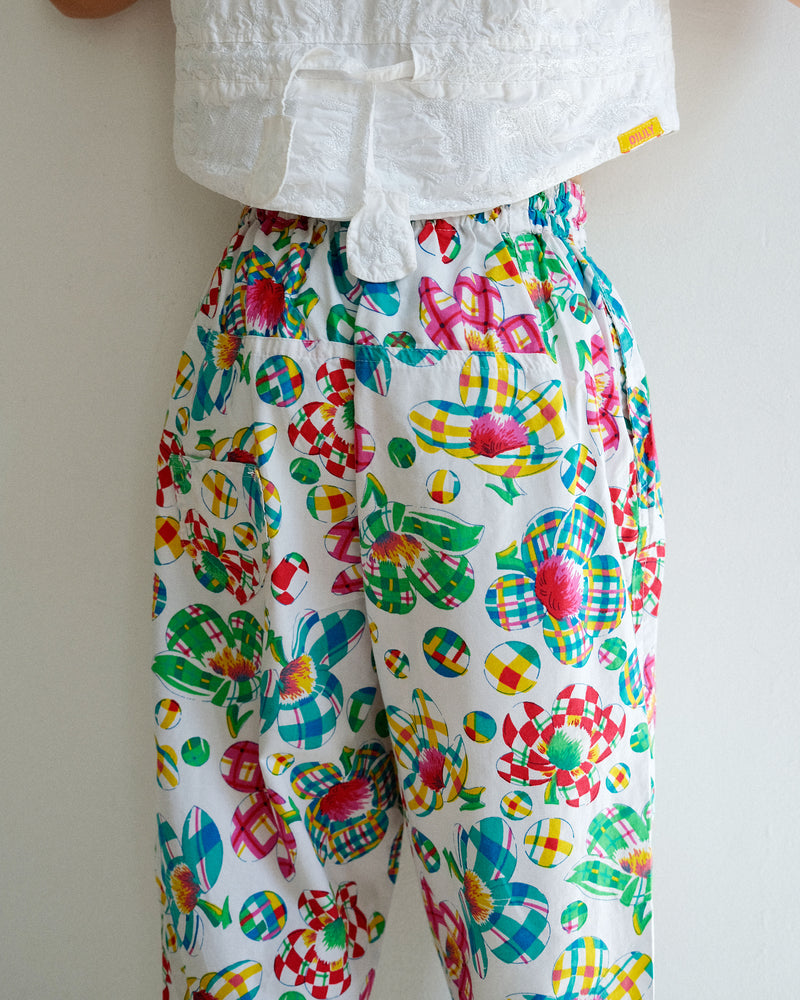 Vintage Oilily Trippy Floral Cotton Trousers