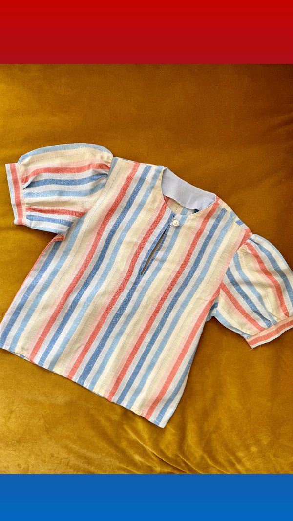 Striped Cotton Blouse 7-8Y
