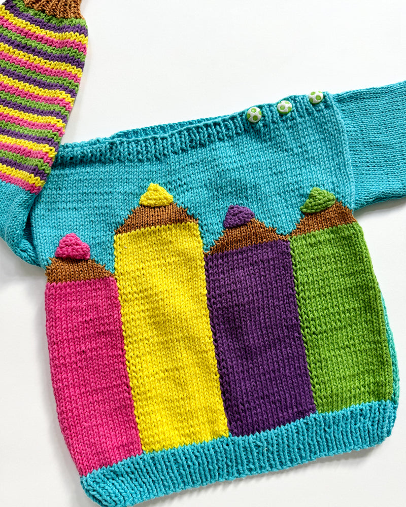 Handmade Crayon Chunky Cotton Sweater