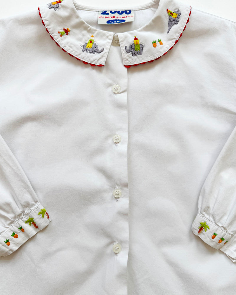 Embroidered Elephant Cotton Blouse