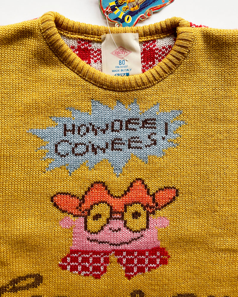 Deadstock Vintage Oilily Jacquard Wool Cowboy Sweater