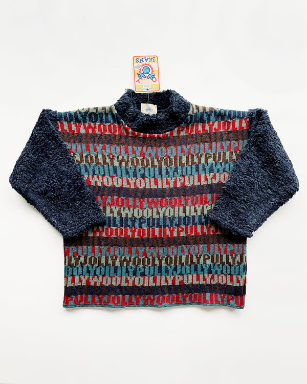 Deadstock Vintage Oilily Jacquard Wool Sweater With Fleece Sleeves