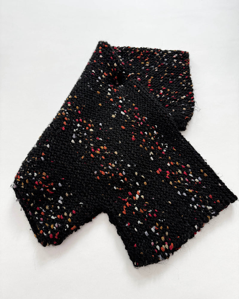 Chunky Handmade Wool Poncho Black 5-8Y