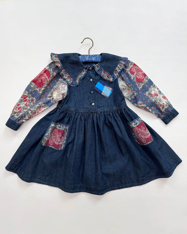 Deadstock Hummelsheim Denim Patchwork Dress 4Y