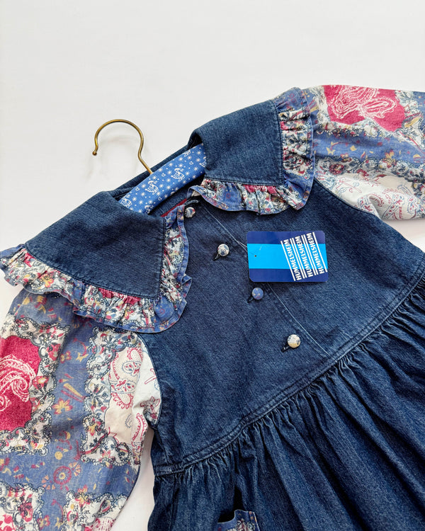 Deadstock Hummelsheim Denim Patchwork Dress 4Y