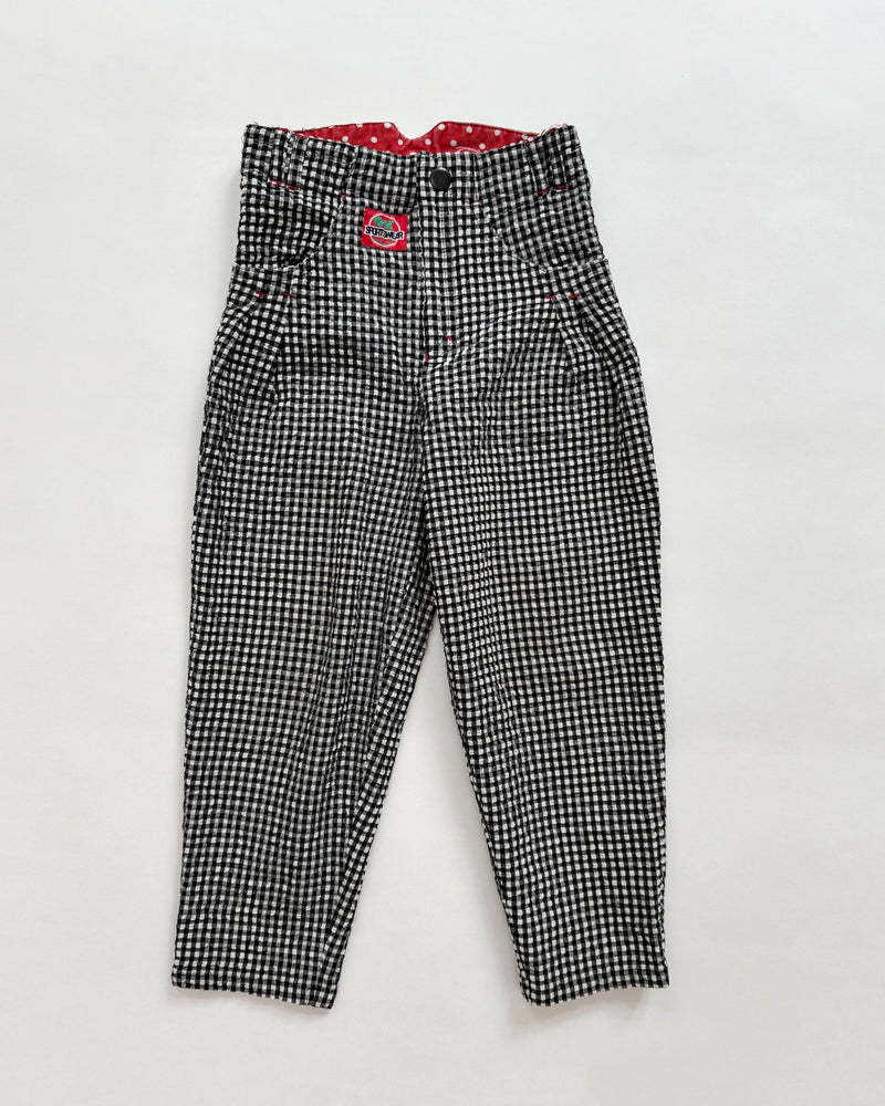 Gingham Seersucker Cotton Trousers 4Y