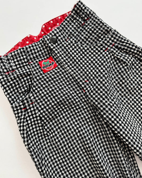 Gingham Seersucker Cotton Trousers 4Y