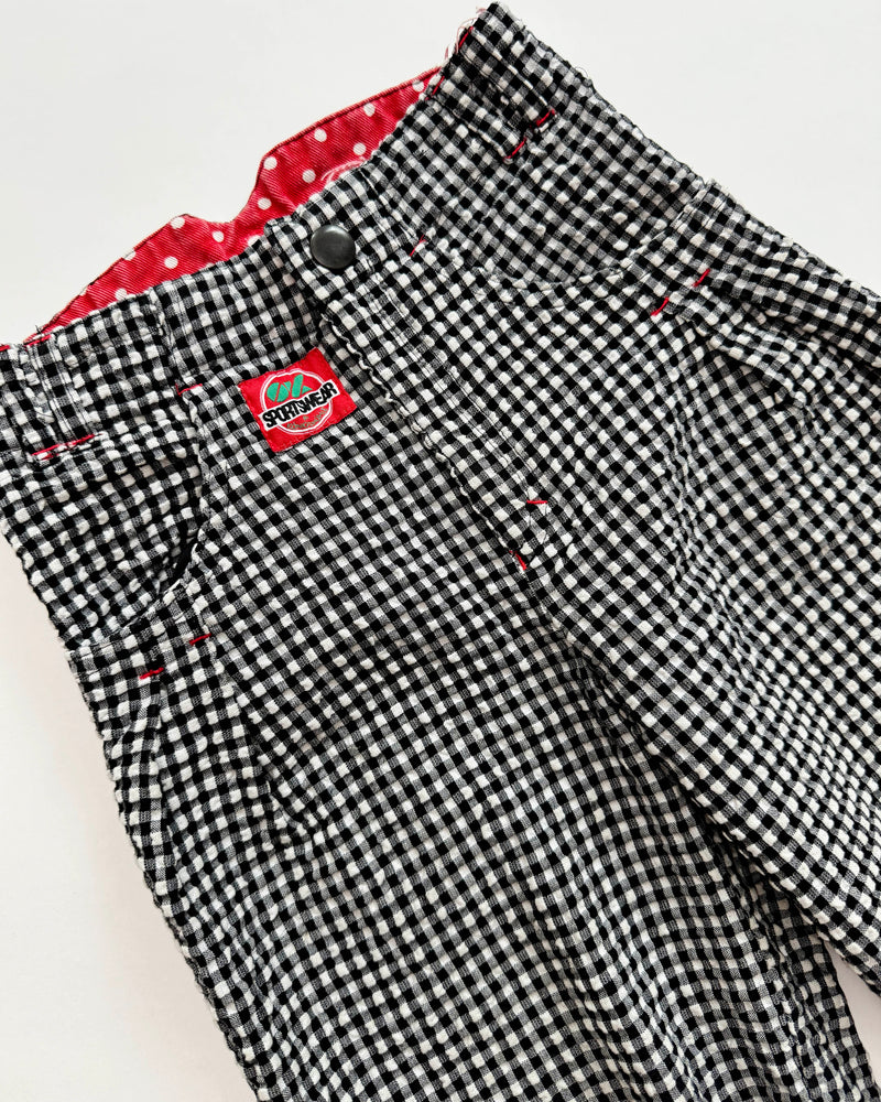 Gingham Seersucker Cotton Trousers 4Y