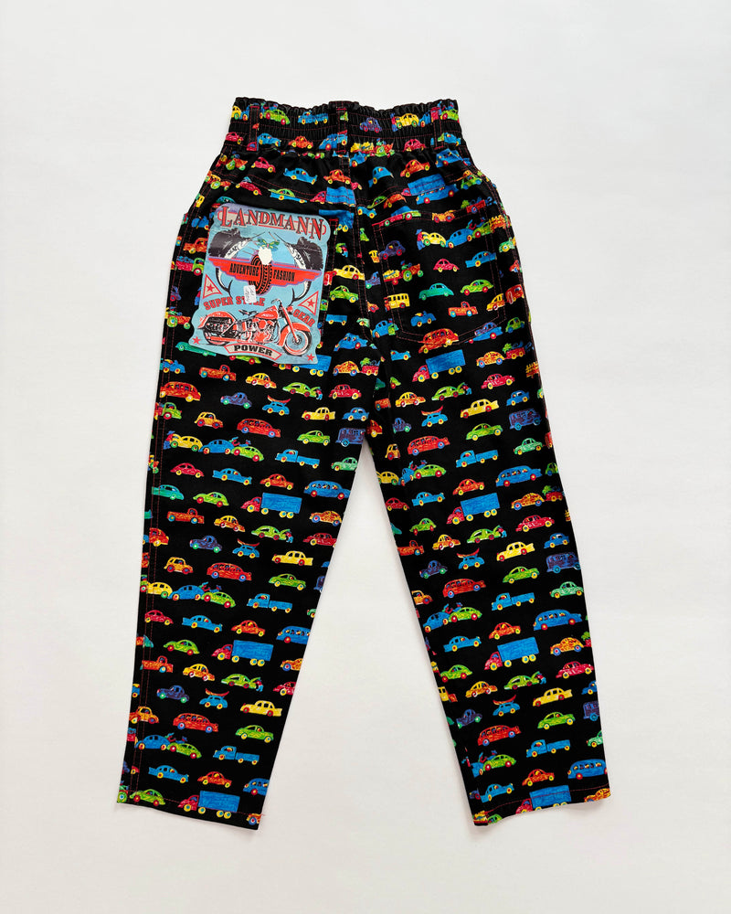Deadstock Vintage Cars Cotton Trousers With Elastic Waist 5-6Y