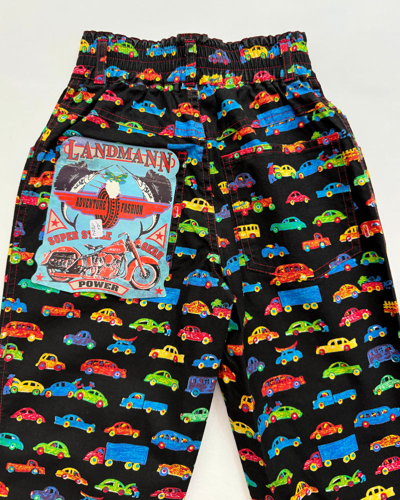 Deadstock Vintage Cars Cotton Trousers With Elastic Waist 5-6Y