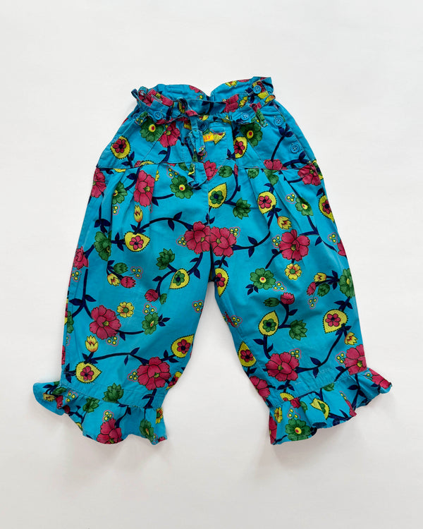 Oilily Floral Cotton Trousers With Elastic Waist 2-3Y