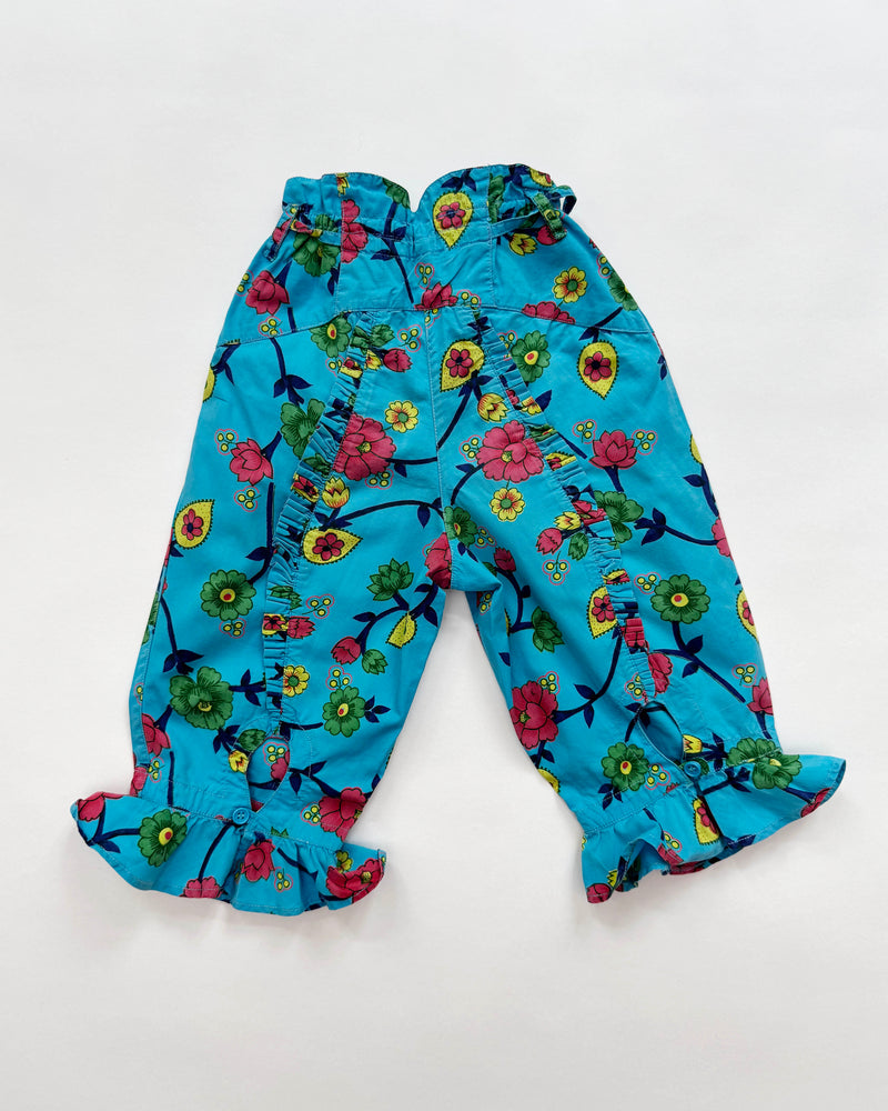 Oilily Floral Cotton Trousers With Elastic Waist 2-3Y