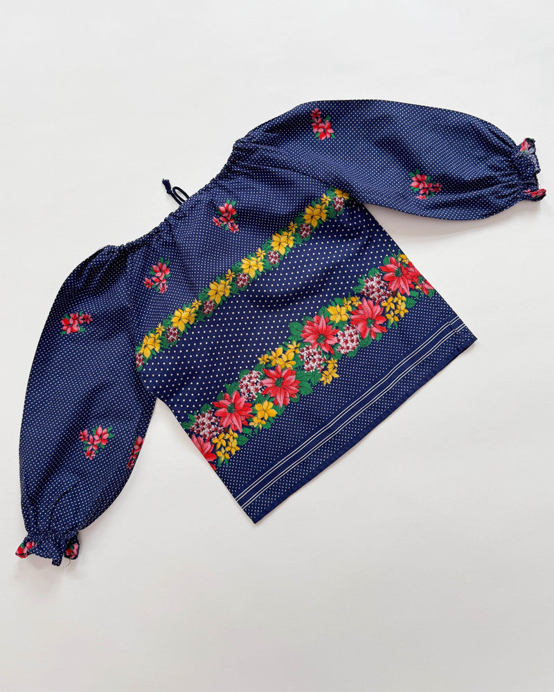 70s Floral Cotton Blouse 2-4Y