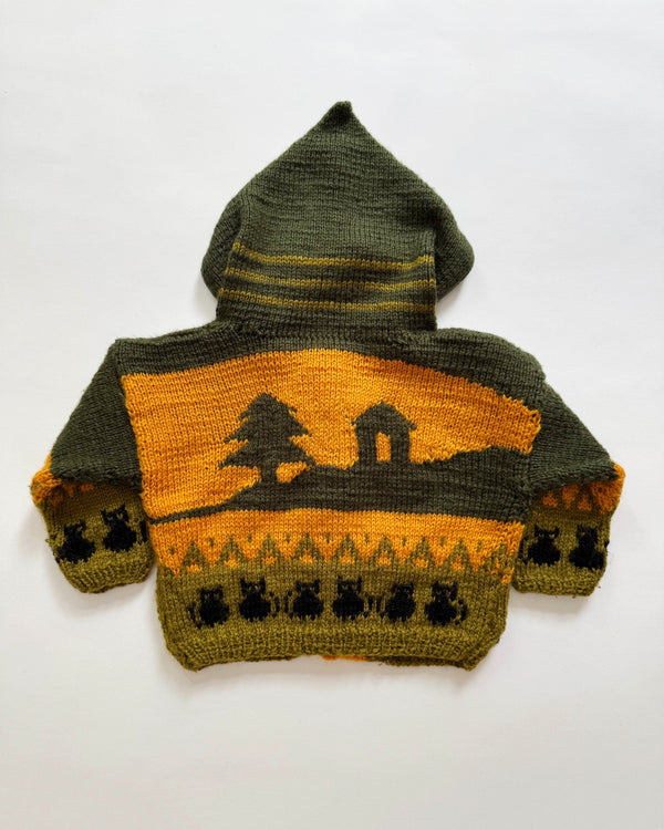 Handmade Cat Wool Hoodie 12-18M