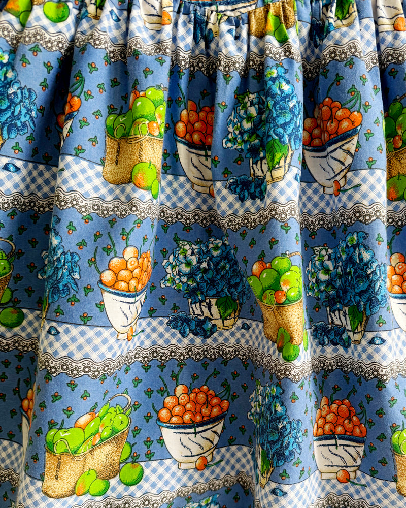 Vintage Fruit Basket Cotton Dress