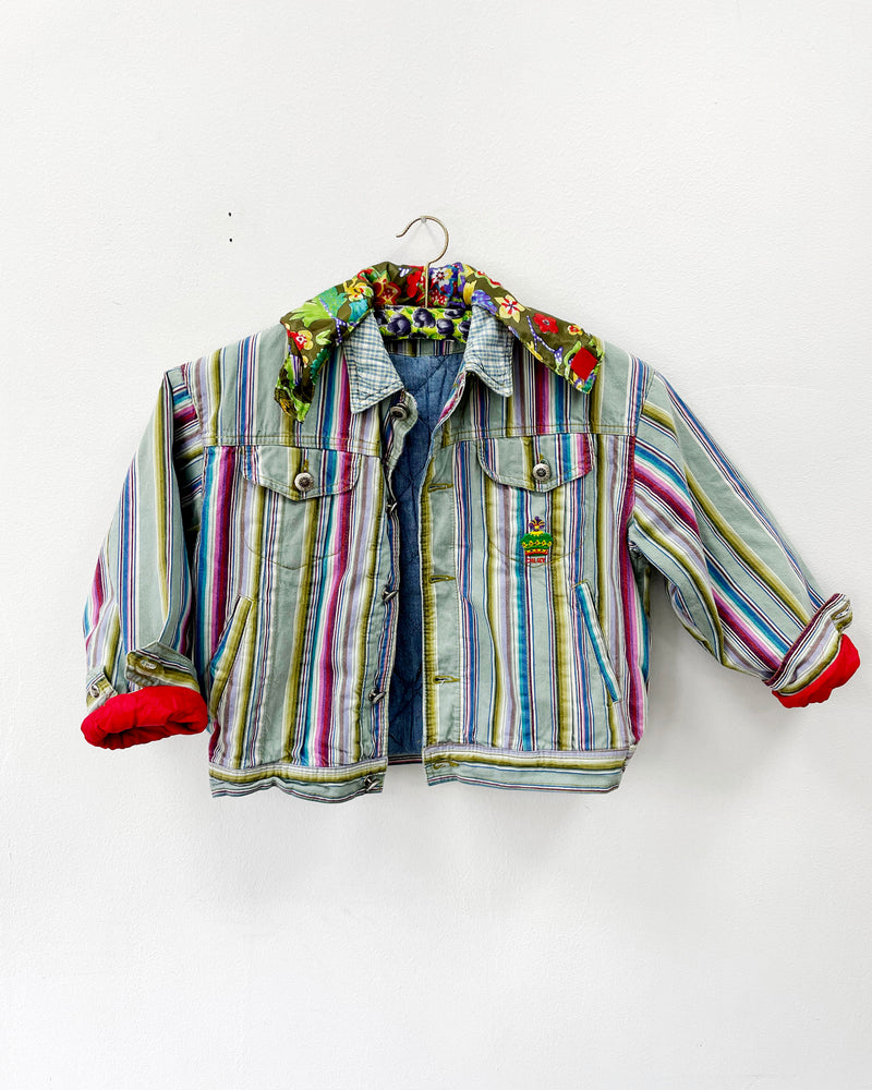 Vintage Oilily Striped Padded Denim Jacket