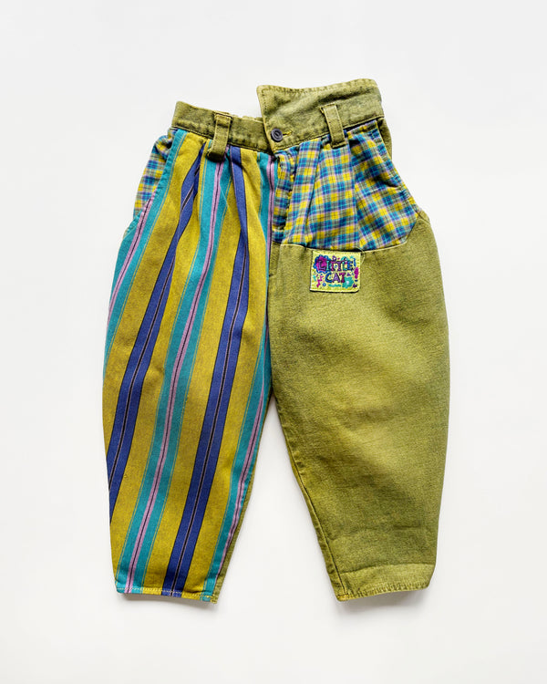 Vintage Denim Trousers With Elastic Waist