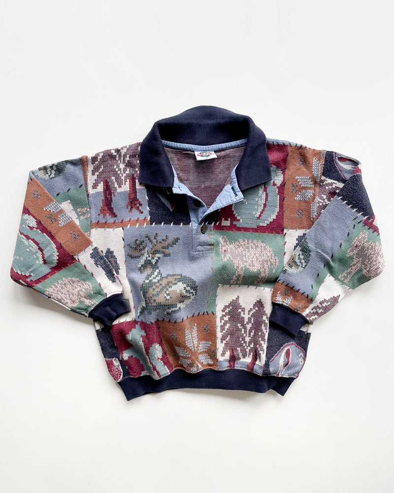 Vintage Graphic Cotton Sweater