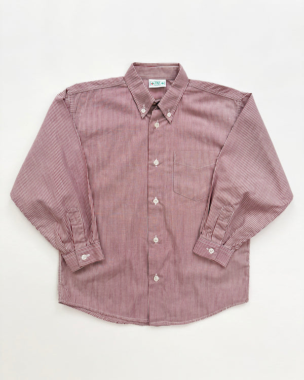 Vintage Benetton Striped Cotton Shirt Red