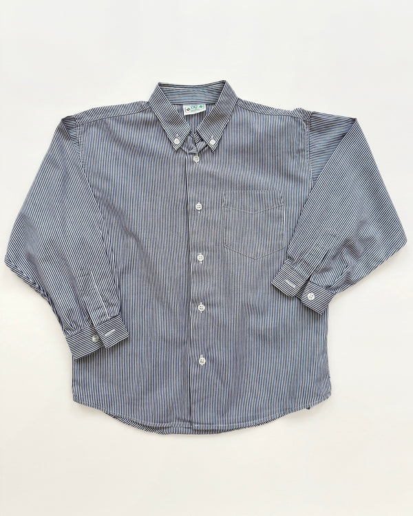 Vintage Benetton Striped Shirt Navy