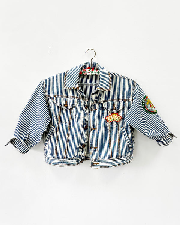 Vintage Oilily Striped Denim Jacket