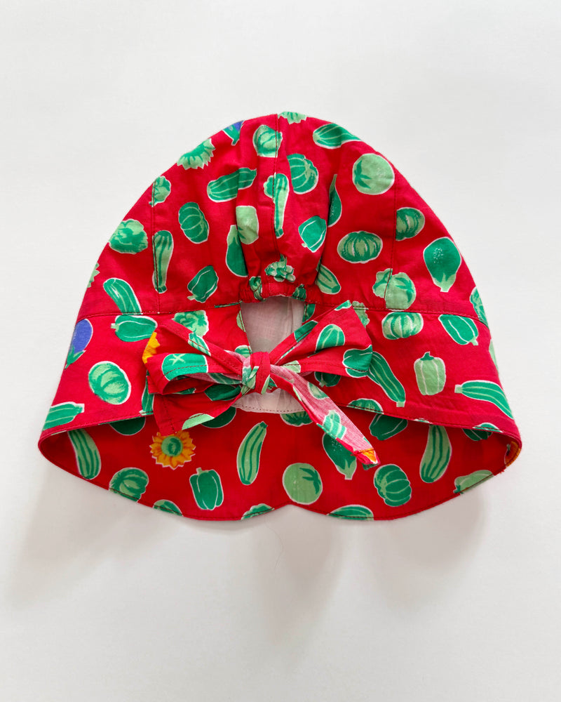Catimini Veggie Canvas Cotton Jacket With Rose Buttons & Matching Hat