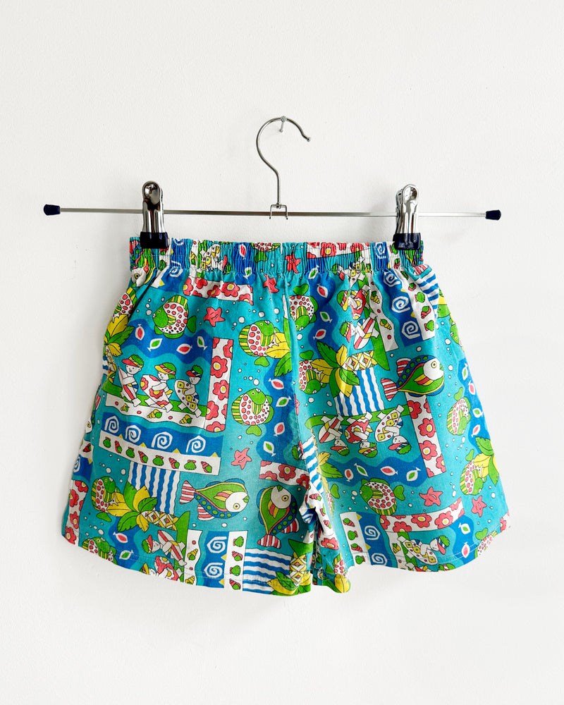 Vintage Cotton Surfing Fish SHorts