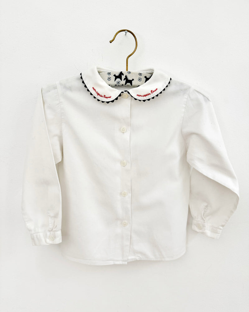 Vintage Jacadi Embroidered Cotton Blouse