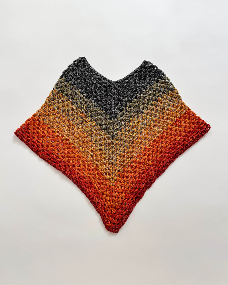 Handmade Crochet Cotton Poncho 7-9Y