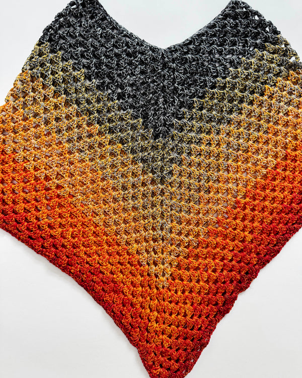 Handmade Crochet Cotton Poncho 7-9Y
