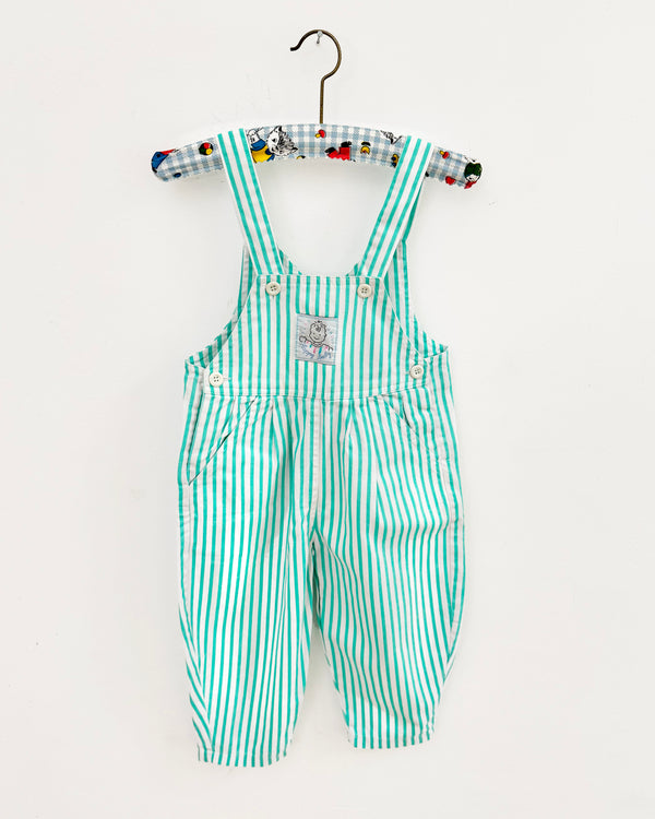 Vintage Striped Denim Overalls