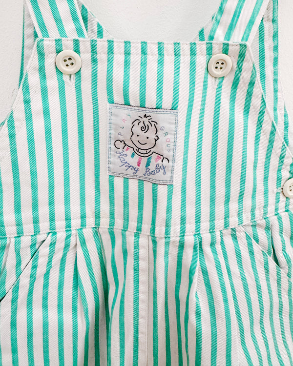 Vintage Striped Denim Overalls