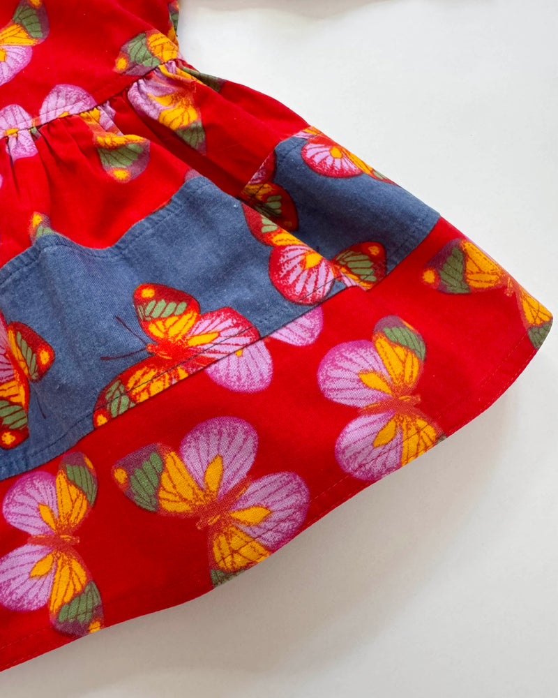 Butterfly Lined Cotton Dress 12M