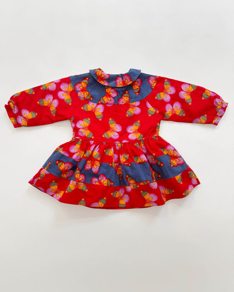 Butterfly Lined Cotton Dress 12M