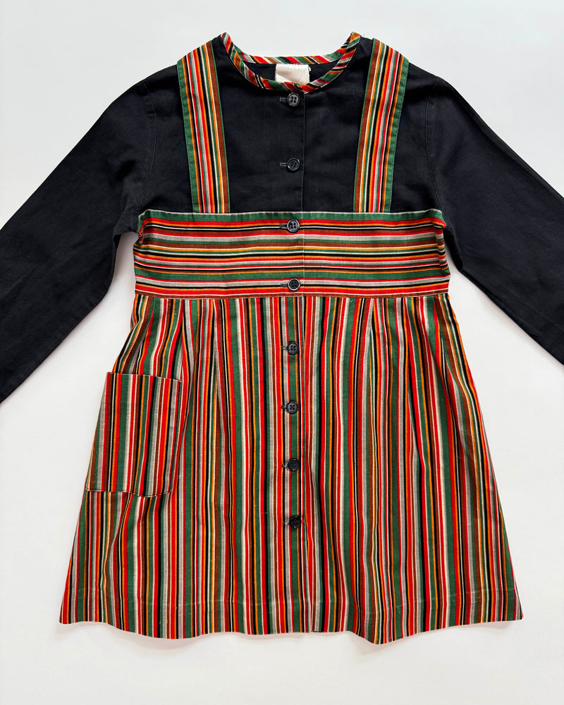 60s Striped Cotton Dress 5-6Y