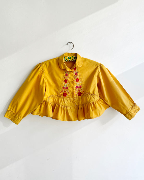 Vintage Oilily Embroidered Cropped Blouse