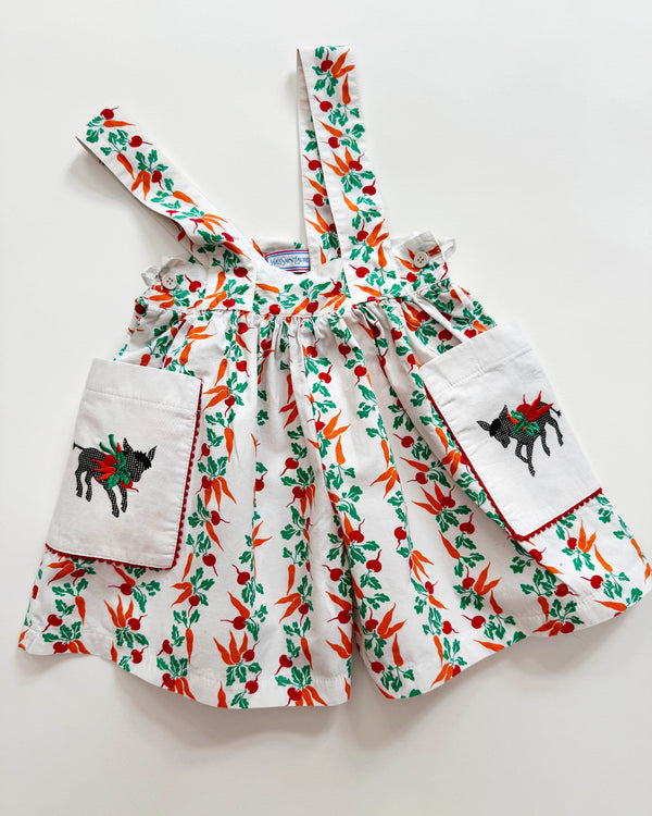 Yves Saint Laurent Embroidered Donkey Cotton Shortalls 18-24M