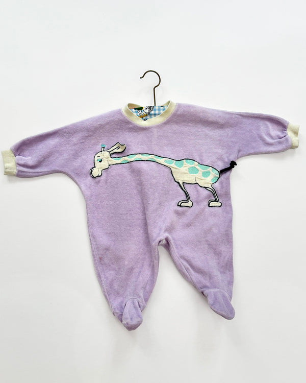 Vintage Giraffe 3D Terry Cloth Romper