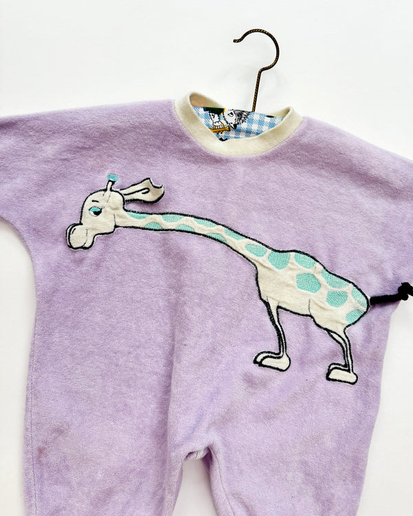 Vintage Giraffe 3D Terry Cloth Romper