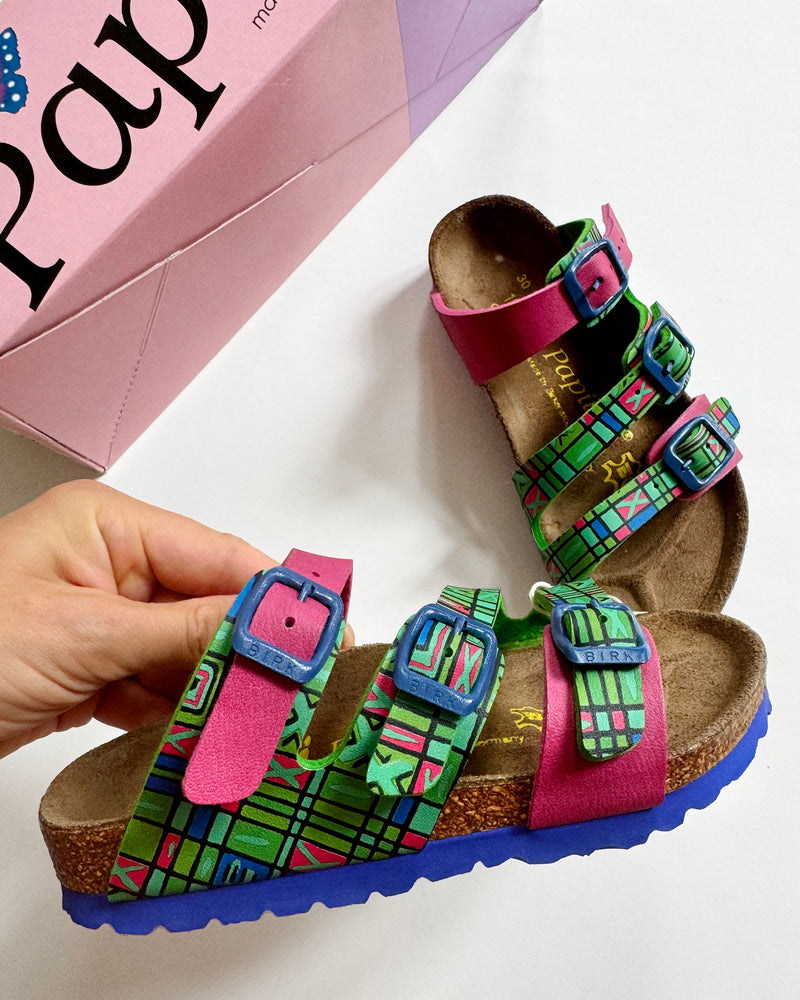 Deadstock Vintage Birkenstock Jumpy Green / Bubblegum Pink