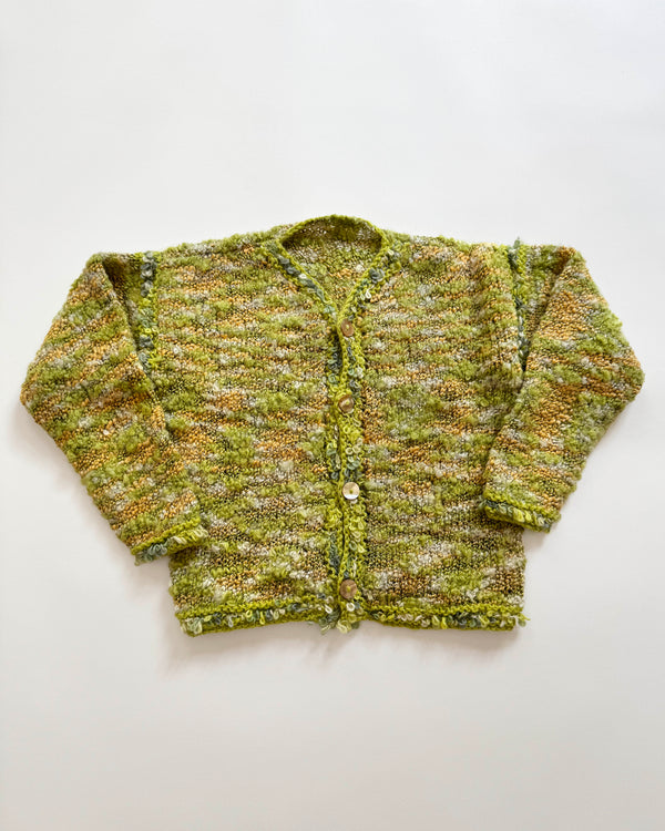 Handmade Bouclé Cardigan With Mother Of Pearl Buttons 5-6Y