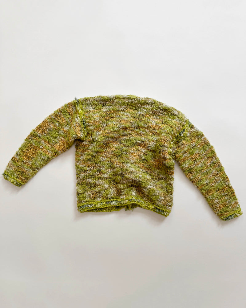 Handmade Bouclé Cardigan With Mother Of Pearl Buttons 5-6Y