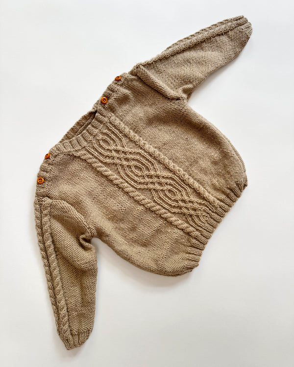 Handmade Cable-Knit Sweater 2Y Beige