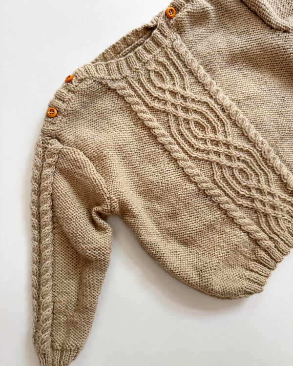 Handmade Cable-Knit Sweater 2Y Beige