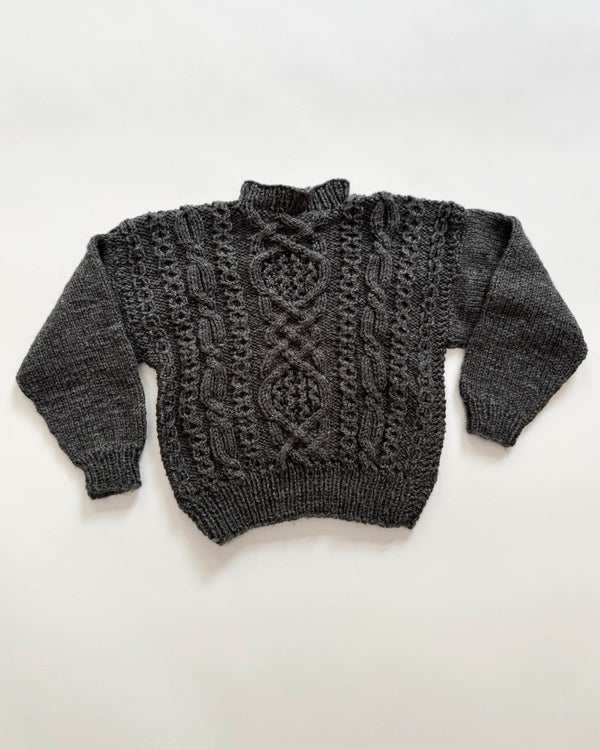 Handmade Cable-Knit Sweater Grey 24M